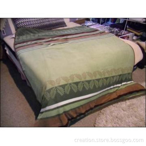 Printed Coral Fleece Comforter With Sherpa Backing Blankets